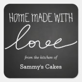 シャルボードホームメイドウィズラブータイポグラフィ スクエアシール (正面)