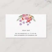 シャルボードボーエレガントホトレンディー水彩フローラ 名刺 (裏面)