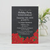 シャルボードポインセティアスホリデーパーティー招待状 招待状 (スタンド正面)