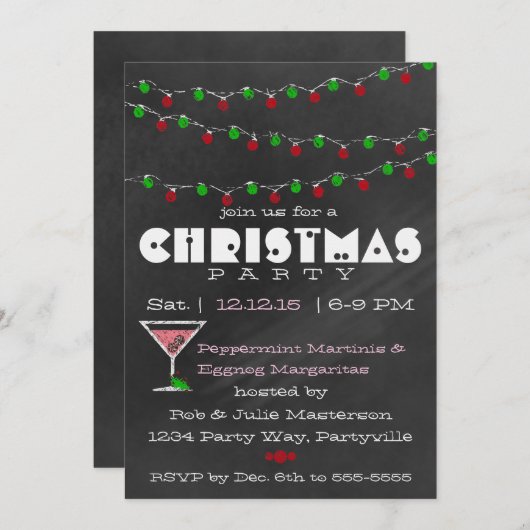 シャルボードマルティニクリスマス招待状 招待状 (正面/裏面)