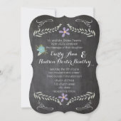 シャルボードミント薄紫アクアフローラガーランド結婚ズ 招待状 (正面)