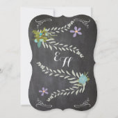 シャルボードミント薄紫アクアフローラガーランド結婚ズ 招待状 (裏面)