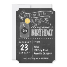 シャルボードメイスンジャーバースデーパーティ招待状
