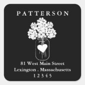 シャルボードメイスンジャーフローラ差出人住所ラベル スクエアシール (正面)