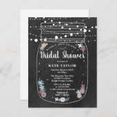 シャルボードメイソンジャールストリングライツブライダルシャワー 案内ポストカード (正面/裏面)