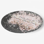 シャルボードメイソンジャールピンクハートリーフホタル ペーパープレート (アングル)