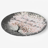 シャルボードメイソンジャールピンクハートリーフホタル ペーパープレート (アングル)