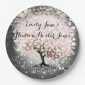 シャルボードメイソンジャールピンクハートリーフホタル ペーパープレート (正面)