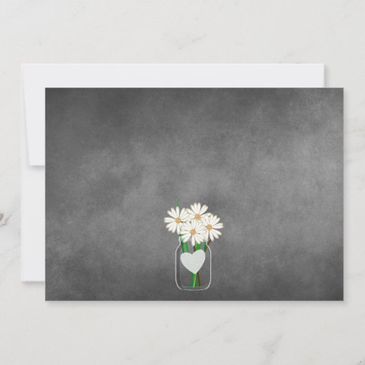 シャルボードメイソンジャール – ホワイトデイジーブライダルシャワー 招待状 (裏面)