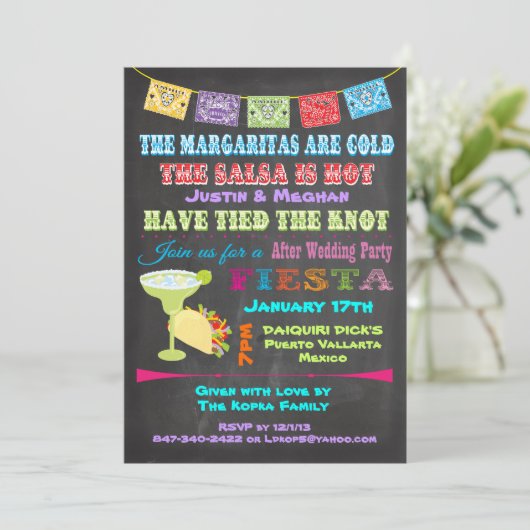 シャルボードメキシカンフェスタ後結婚式の招待 招待状 (スタンド正面)