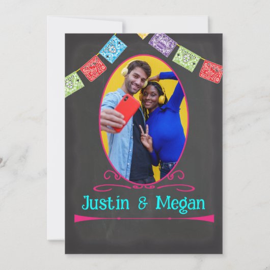 シャルボードメキシカンフェスタ後結婚式の招待 招待状 (裏面)