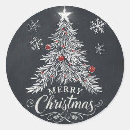 シャルボードメリークリスマスツリー封筒用シール ラウンドシール