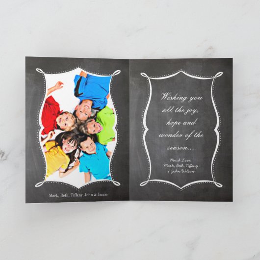 シャルボードメリークリスマスファミリーフォトカード シーズンカード (内部)