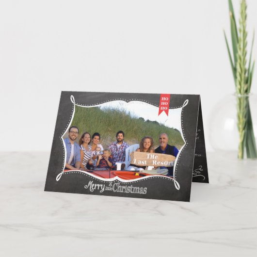 シャルボードメリークリスマスファミリーフォトカード シーズンカード (正面)