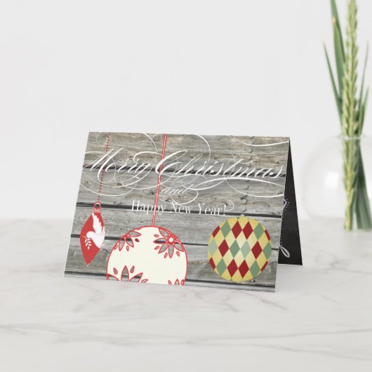 シャルボードメリークリスマスファミリーフォトカード シーズンカード (正面)