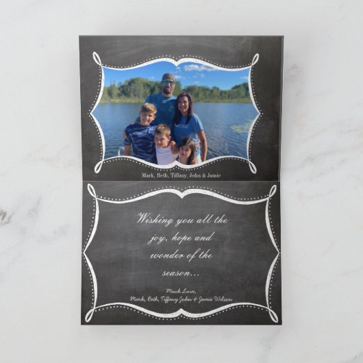 シャルボードメリークリスマスファミリーフォトカード シーズンカード (内部)