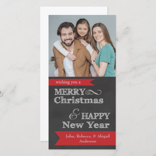 シャルボードメリークリスマスフォトクリスマスカード シーズンカード (正面/裏面)