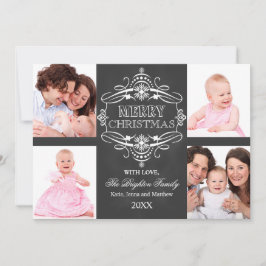 シャルボードメリークリスマスホリデーフォトカード シーズンカード