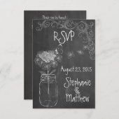 シャルボードメーソンジャー庭園の結婚式RSVP 出欠カード (正面/裏面)