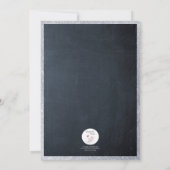 シャルボードライトティール(緑がかった色)シルバー縁どバルミツワー 招待状 (裏面)