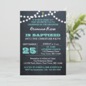 シャルボードライトティール（緑がかった色）バプテスマ招待状 招待状 (スタンド正面)