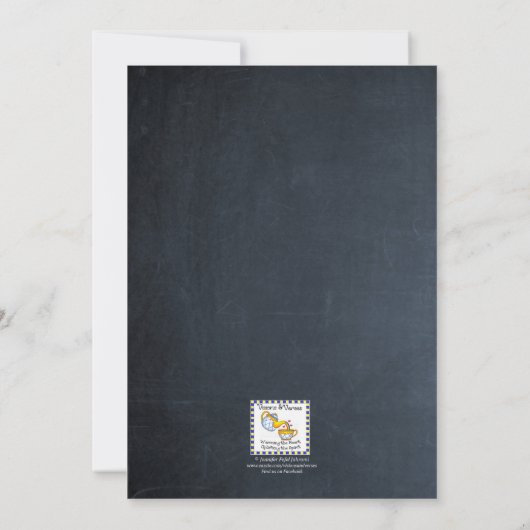 シャルボードライトティール(緑がかった色)バプテスマ招待状 招待状 (裏面)