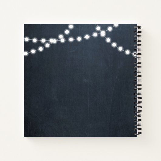 シャルボードライトティール（緑がかった色）バルミツワーゲストブック ノートブック (裏面)