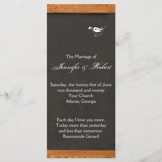 シャルボードラブバード結婚式 プログラム (正面)