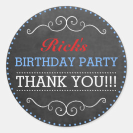 シャルボードルックヴィンテージタイポグラフィ誕生日パーティー ラウンドシール