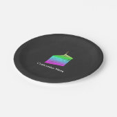 シャルボードレインボーケーキバースデーパーティープレート ペーパープレート (アングル)