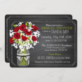 シャルボードレッドポピーズジャーブライダルシャワー 招待状 (正面/裏面)