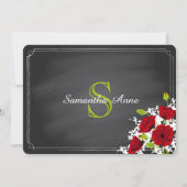 シャルボードレッドポピーズジャーブライダルシャワー 招待状 (裏面)