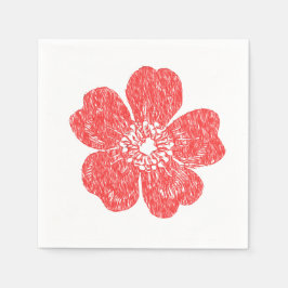 シャルボードワイルドレッドローズ スタンダードカクテルナプキン