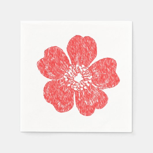 シャルボードワイルドレッドローズ スタンダードカクテルナプキン (正面)