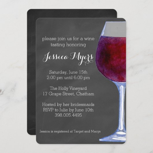 シャルボードワインパーティの招待状II 招待状 (正面/裏面)