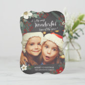 シャルボードワンダフルクリスマスフローラフォトカード シーズンカード (スタンド正面)