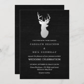 シャルボードヴィンテージシルバーアントラー結婚ズ 招待状 (正面/裏面)