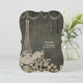 シャルボードヴィンテージパリパリパリジャンブライダルシャワー 招待状 (スタンド正面)