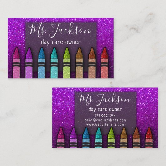 シャルボード先生のネームレインボーグリッタークライアンズ 名刺 (正面/裏面)