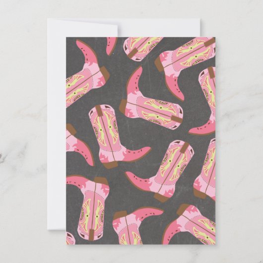 シャルボード女性のカーボーイバチェロレッテウィークエンドゲタウェイ 招待状 (裏面)