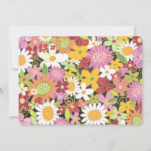 シャルボード春の花シック婚約パーティ 招待状 (裏面)