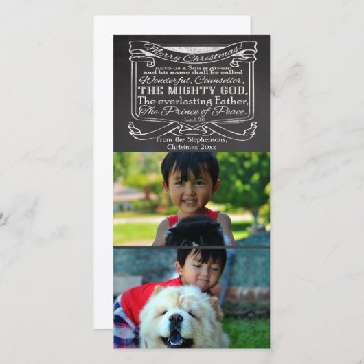 シャルボード聖なる書物、 経典クリスチャンクリスマス2写真 シーズンカード (正面/裏面)