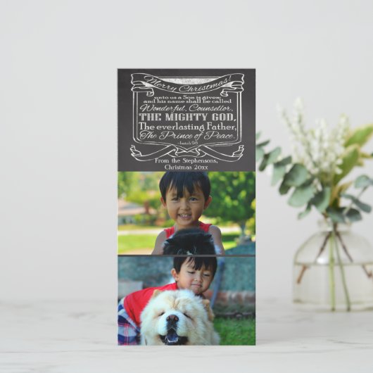 シャルボード聖なる書物、 経典クリスチャンクリスマス2写真 シーズンカード (スタンド正面)