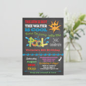 シャルボード誕生日プールパーティの招待状 招待状 (スタンド正面)