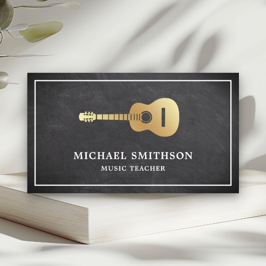 シャルボード金ゴールドギター先生ギタリスト 名刺