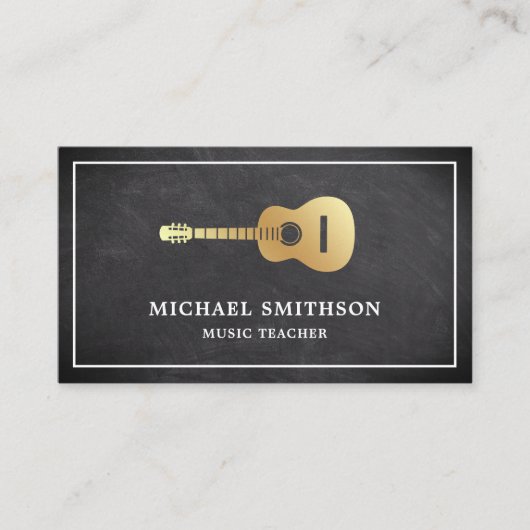 シャルボード金ゴールドギター先生ギタリスト 名刺 (正面)