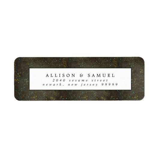 シャルボード金ゴールドシルバースターズ差出人住所 ラベル (正面)