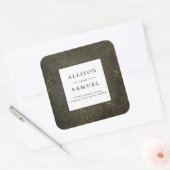 シャルボード金ゴールドシルバースター結婚ズ差出人住所 スクエアシール (封筒)