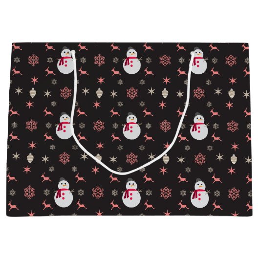 シャルボード雪だるまナビダッド ラージペーパーバッグ (正面)