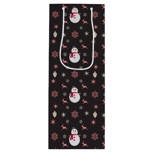 シャルボード雪だるまナビダッド ワインギフトバッグ (正面)